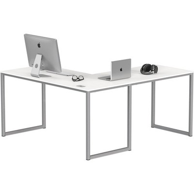 Mission 55 x 60 Inches L-Shape Home Office Computer Desk, White