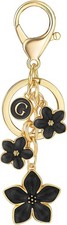 Cute Flower Initial Letter Keychain for Women, Big and Small Flower Bag Charms
