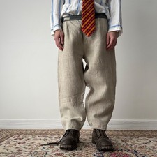 1940s Vintage Soviet Union USSR Farmer Work Linen Trousers