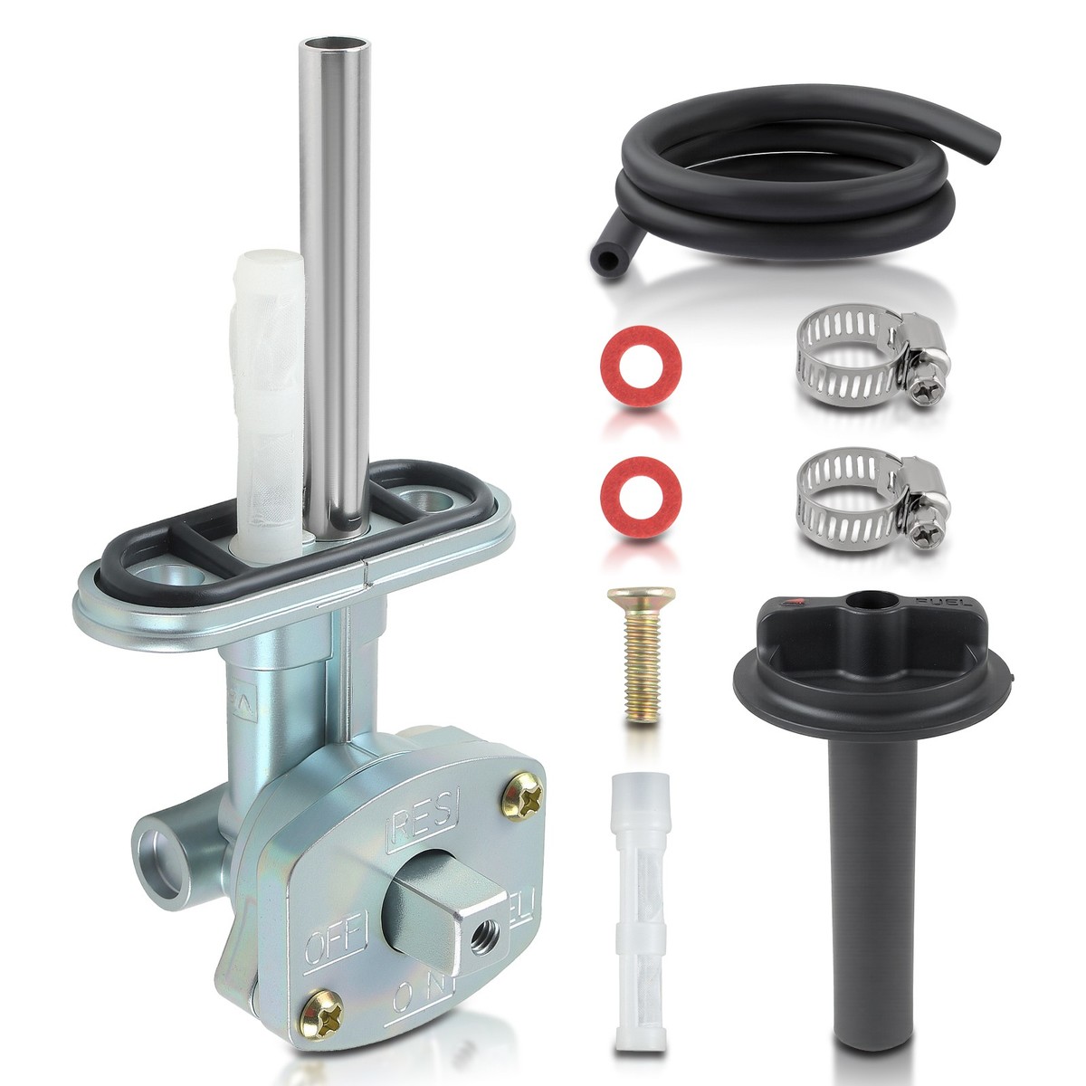 Fuel Valve Petcock & Lever Screw For Yamaha Grizzly Bruin YFM350