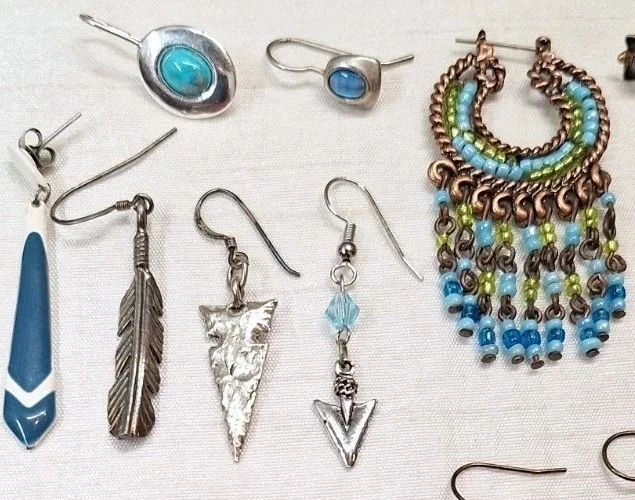Lote de 31 piezas de pendientes individuales de colección boho chic perforados con clip atornillado declaración Foto 2 de 4
