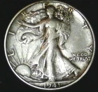 1941-D--- US Walking Liberty Silver Half 50c Extra Fine +