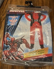 Deadpool Muscle Costume Men's Adult Plus 2XL 48-52 Marvel Deadpool Costume NEW