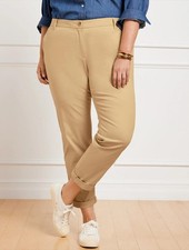 Talbots Relaxed Chinos Pants Khaki Tan Women's size 12 90 Retail New 