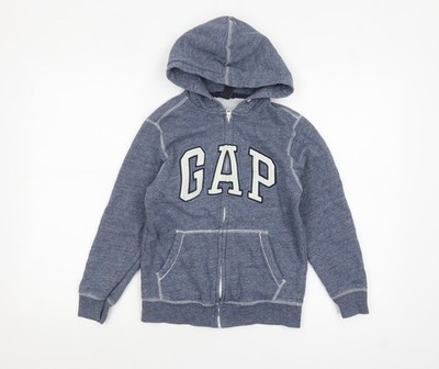 GAP Kinder Jungen blau Hoodie mit durchgehendem Reißverschluss Größe 8-9 Jahre 100 % Baumwolle