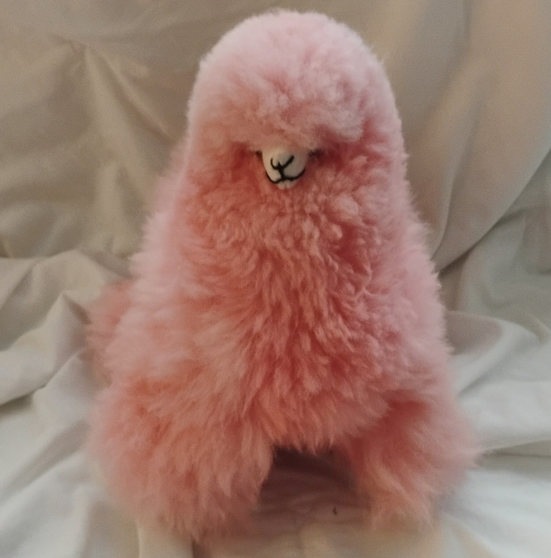 Pink Faux Fur Llama Plush Toy Stuffed Animal Soft Cuddly Collectible Gift