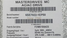 ONE USED SIEMENS INVERTER 6SE7022-1EP50