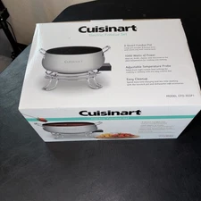 BRAND NEW IN BOX!! CUISINART FONDUE POT 3 QUART CFO-3SSP1 + FONDUE COOKBOOK