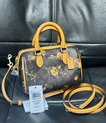 NWT Coach Mini Rowan Crossbody Bag Signature Canvas Floral CCF31