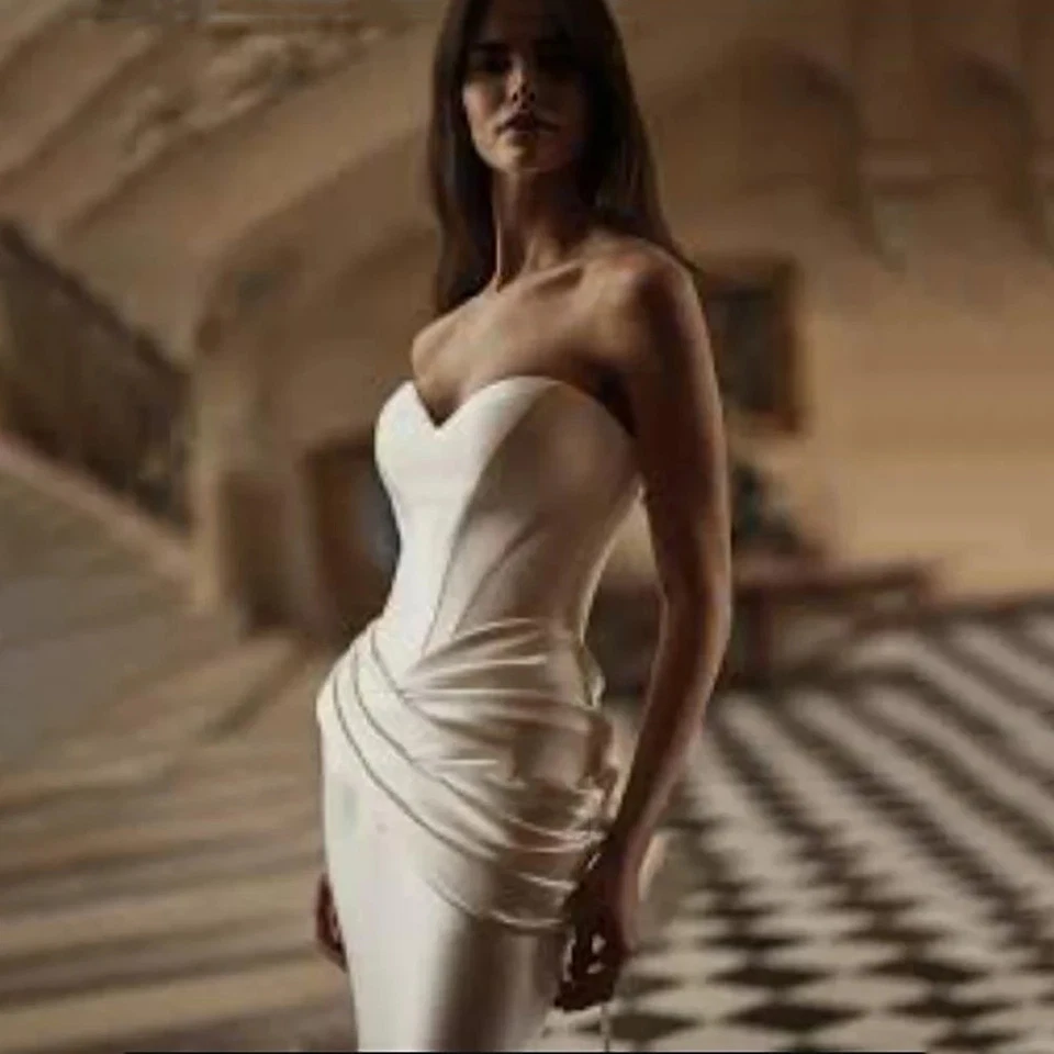 Русалка свадебные платья шикарный милый воротник свадебные платья без рукавов - Изображение 2 из 4