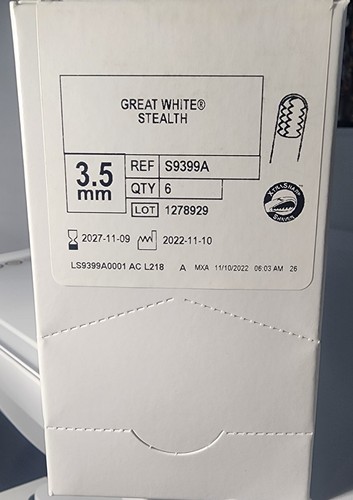 Conmed/Linvatec 3.5mm Great White Steath Shaver REF S9399A (BOX of SIX)