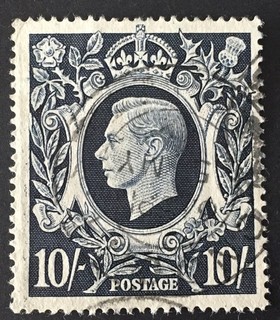 GB King George VI 1939 VFU 10s Stamp Light Hinged