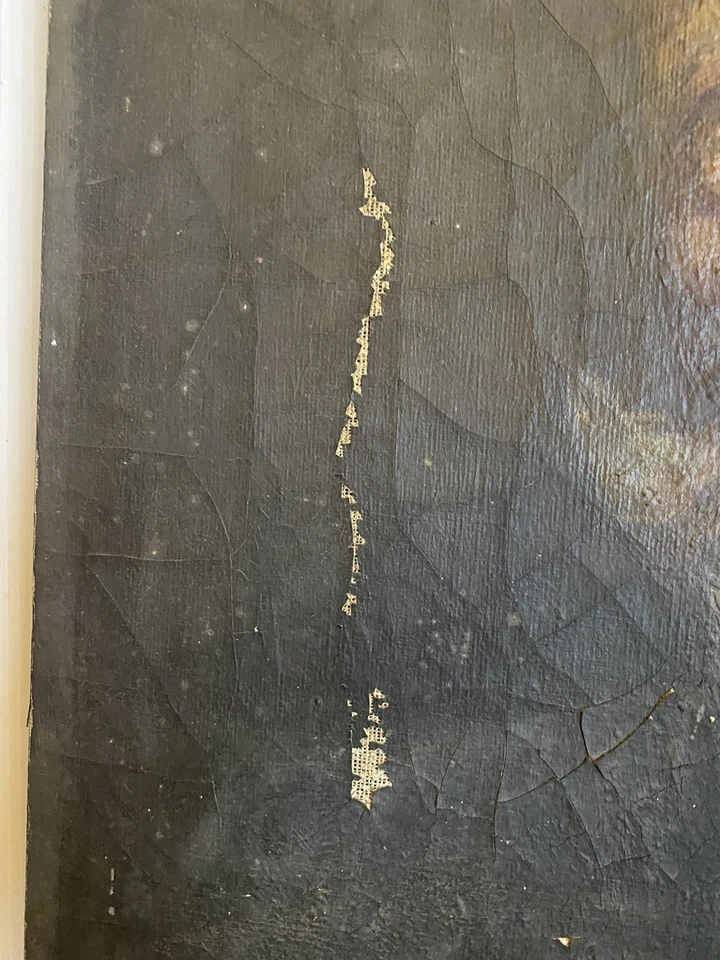 Portrait Homme Fin XIX Tableau Ancien Huile À Restaurer - Photo 4/4