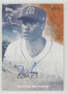 2018 Topps Pro Debut Splash of the Future Orange 2/25 Jeter Downs Auto 1v3