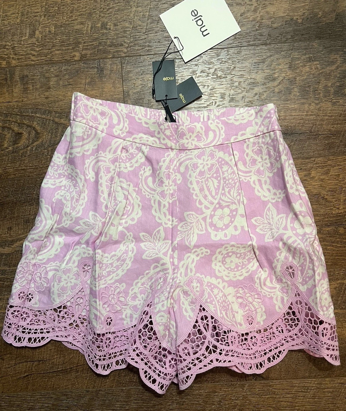 New With Tags Maje Pink Linen Shorts 36