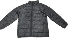 Black Size 8 Child's Puffer Jacket Zip Front with Pockets Water Repellant
