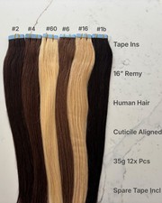CLEARANCE 50% OFF Remy Tape In Hair Extensions 16" Human Hair 35g 12pc