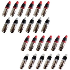 24x 3Pin XLR Male-Female Connector Nickel Plated Audio Plug for Microphone Mixer