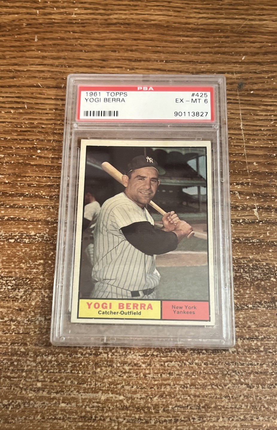 1961 TOPPS #425 YOGI BERRA PSA GRADED EX-MT 6