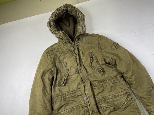 Vintage Abercrombie & Fitch Herren XL Wilcox Military Jacke Army Green Sherpa Y2K - Bild 4 von 10