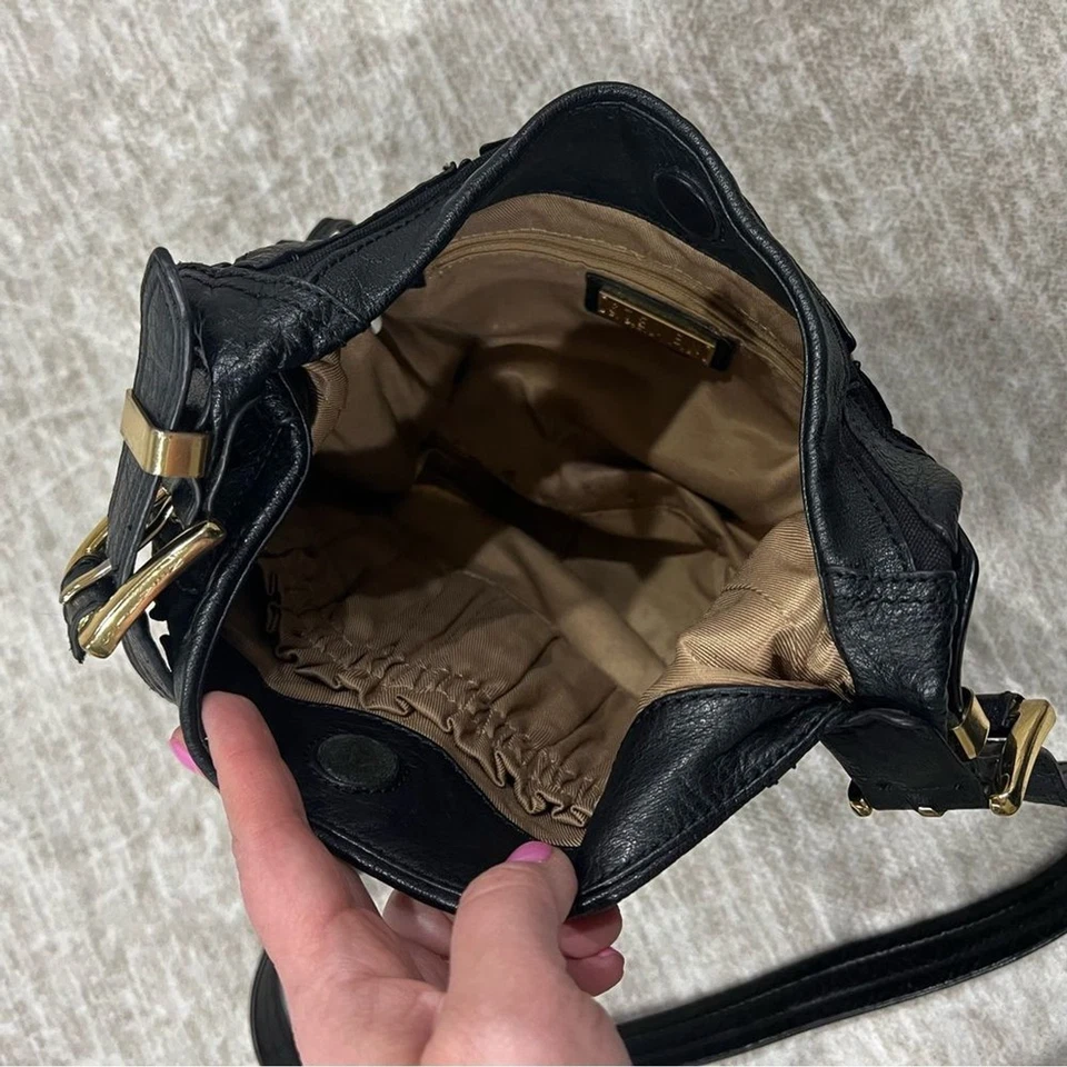 Bolso Bandolera Steven Vintage Patchwork Cuero Negro Hombro Foto 2 de 3