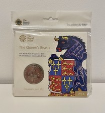 2018 Royal Mint Queens Beast The Black Bull Of Clarence £5 Five Pound Coin Pack