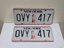 New York Statue of Liberty License Plates Plates DMV Clear For Use.  1986-2000