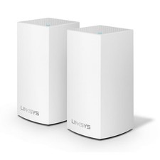 LINKSYS VELOP DUAL BAND AC2400 INTELLIGENT MESH WIFI ROUTER 2 PACK - WHITE
