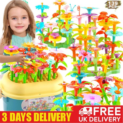 Flower Construction Block Girls Toys Flower Garden Building Toys for 3