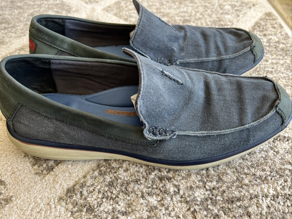 Zapatos mocasines Mark Nason para hombre talla 13 azul marino sin cordones Foto 3 de 4