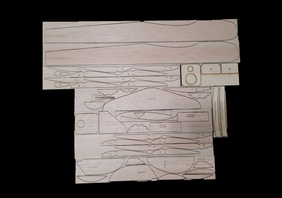 Fly Baby 40" Wingspan RC Airplane Laser Cut Balsa Ply Short Kit W ...