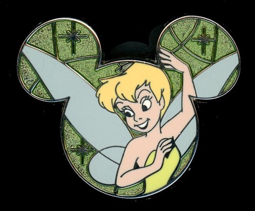 WDW Tinker Bell Characters on Mickey Mouse Icon Glitter Mystery Disney Pin 68764 - 第 1/1 張圖片