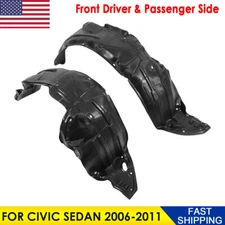 For Honda Civic Coupe 2006-2011 Front Passenger & Driver Side Fender Liner Set