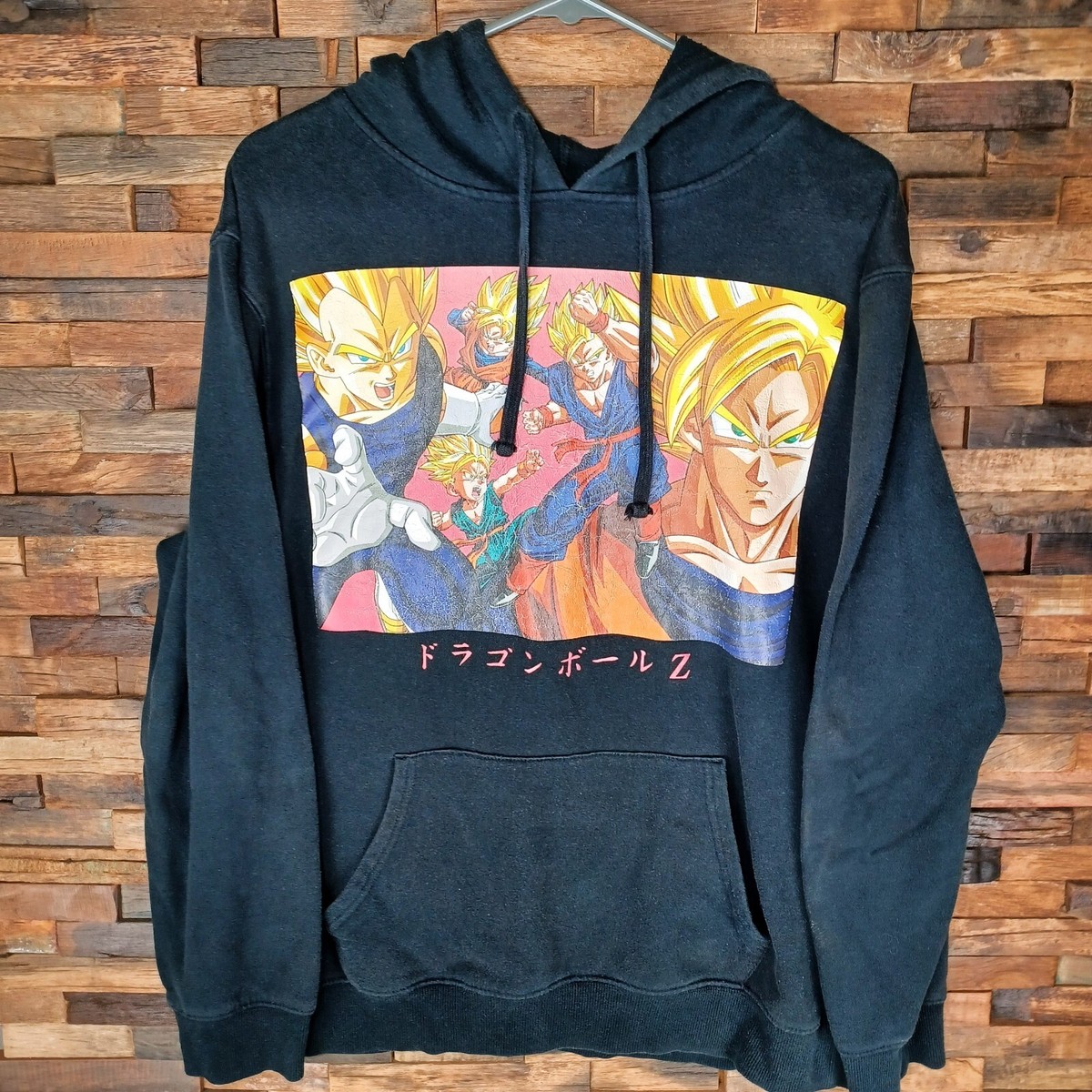 Vtg 90s Dragon Ball Z DBZ Single Stitch Graphic Black Hoodie Men's