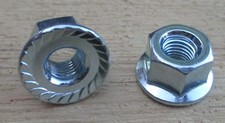5/16" Front Bicycle Hub Axle Flange Nuts Serrated 26tpi Chromed Steel 1 pr.