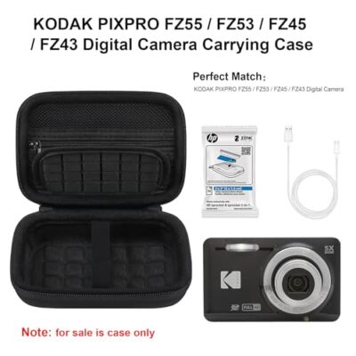 Camera Carrying Case for KODAK PIXPRO FZ55 / FZ53 / FZ45 / Black+