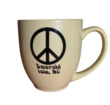 M-Ware Mug 16oz Stoneware Peace Emerald Isle Yellow In Pastel Matte Out