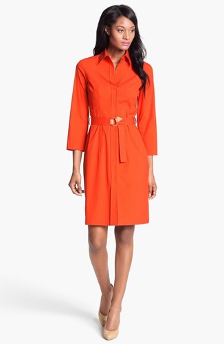 Hugo Boss Damen ""Dashina3" orange Gürtelshirt Kleid Größe 2