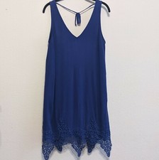 ASTR The Label Blue Crochet Hem Shift Dress Size Small