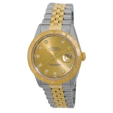 ROLEX Stainless Steel & 18K Yellow Gold 36mm Datejust Thunderbird 16263 MINTY