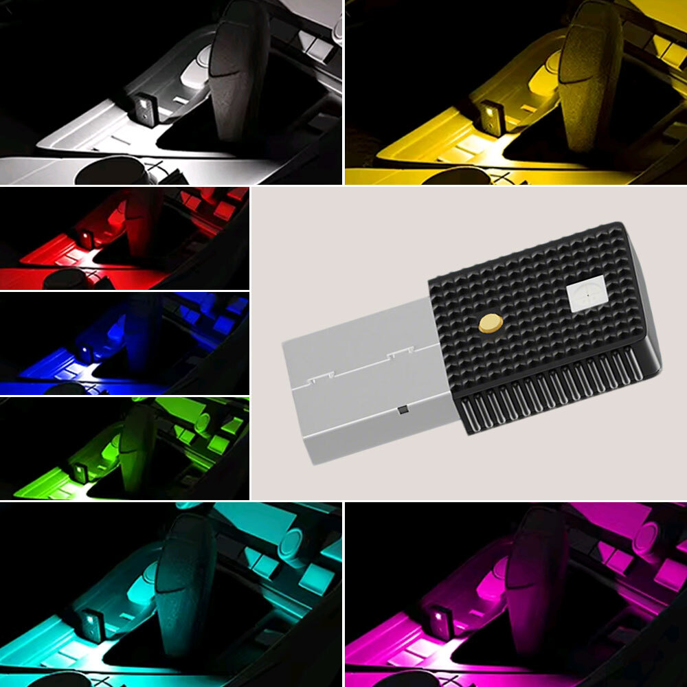1x USB LED Car Neon Atmosphere Light Ambient Lamp Bulb Car Interior Accessories
