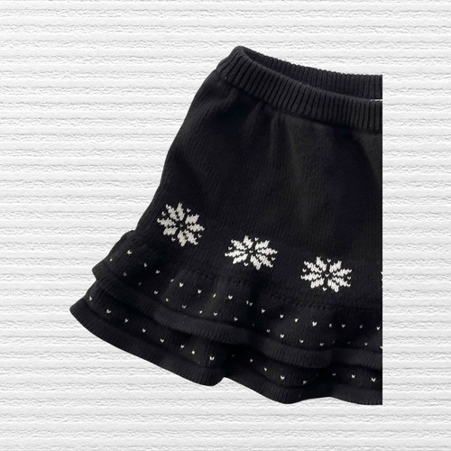 Retro Gymboree Girls Snowflake Tiered Fair Isle Sweater Skirt Black White Sz 5T - Picture 5 of 11