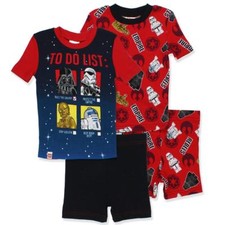 Lego Star Wars 4 PC Short Sleeve Tight Fit Cotton Pajama Set Boy Size 8 10