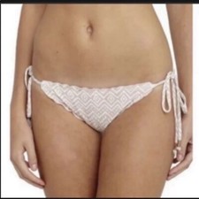 Eberjey Zen Stones Avalon Bikini Bottom Side Tie String Sedona Blush Size S NWT