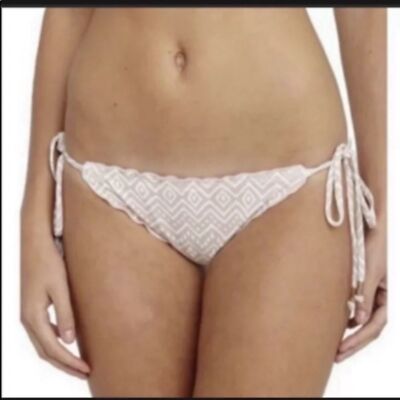Eberjey Zen Stones Avalon Bikini Bottom Side Tie String Sedona Blush Size S NWT