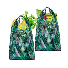 Kiwipi Bloom Collection Reusable Folded Waterproof Shopping Tote Bag 2-Pack NEW
