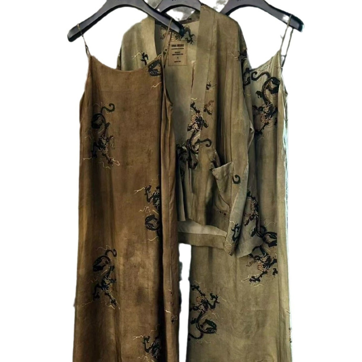 UMA WANG Dragon Print Camisole Dress for Women Chinese Style  