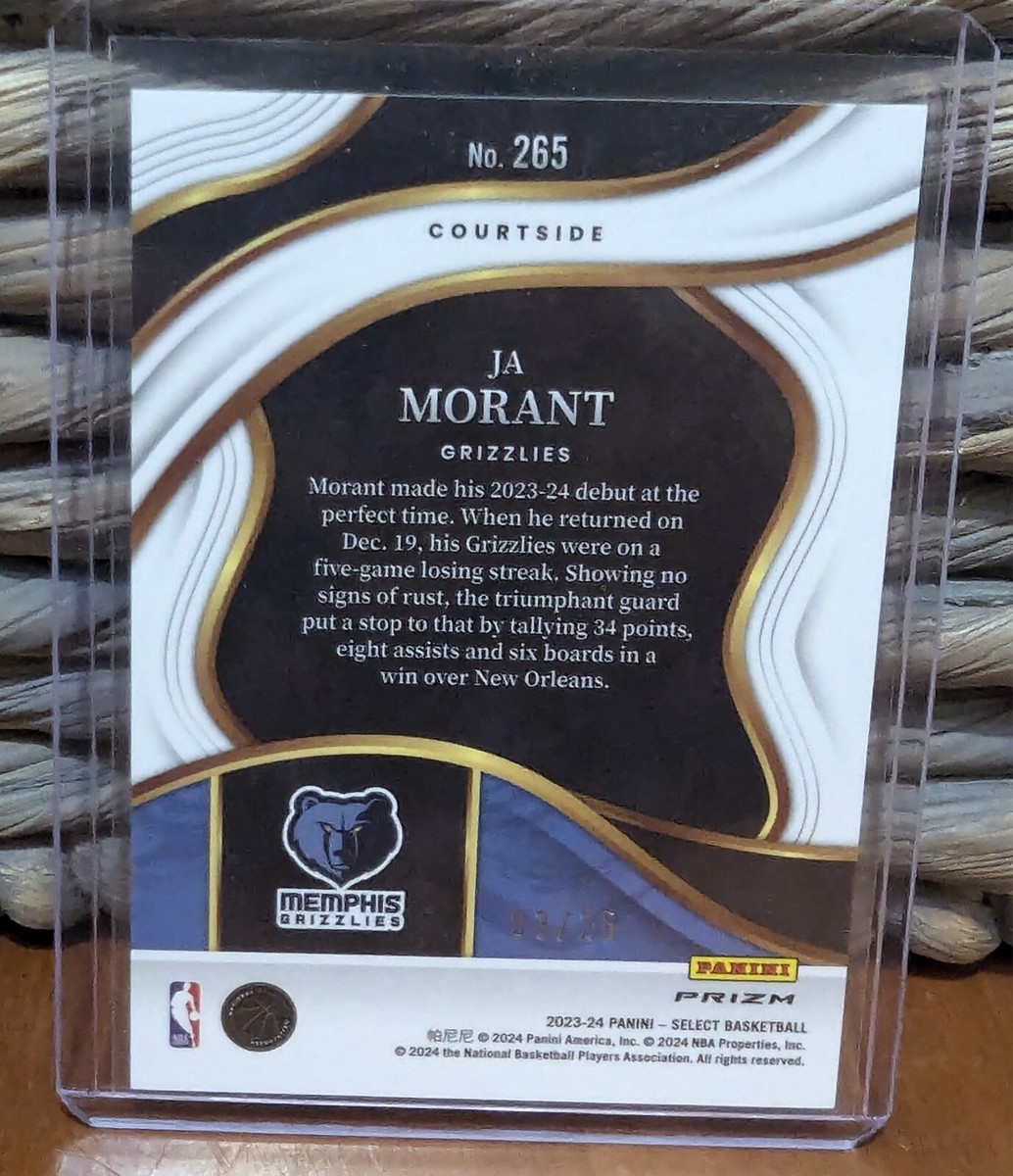 2023-24 Panini Select Ja Morant Blue Disco Prizm 03/25 Courtside