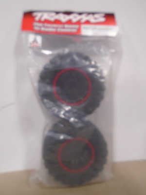 Traxxas #8972R Black/Red Beadlock Style Wheels All Terrain Maxx Tires Premounted