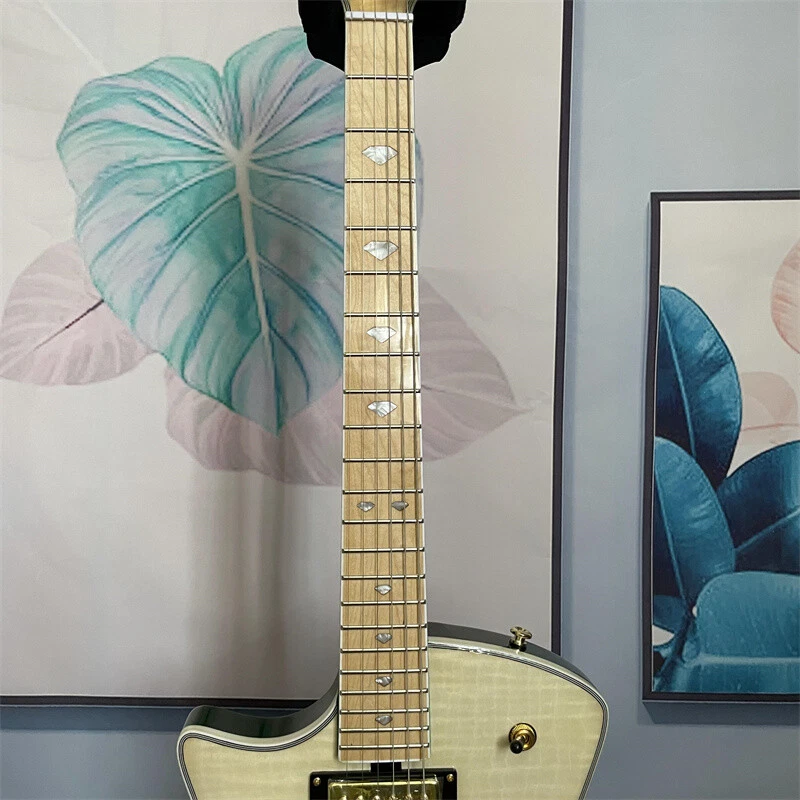 Green Armada Electric Guitar Left-Handed 6 String Flamed Maple Top Gold Hardware - Image 3 of 4
